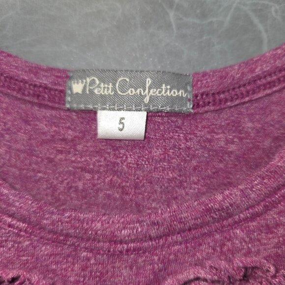 Petit Confection Sleeveless Purple Dress ST Rosette Detail & Ruffled Hem 3946 - Picture 3 of 8